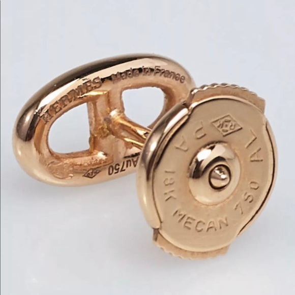 Hermes Chaine D'Ancre 18k Rose Gold Stud Earrings - Picture 5 of 11